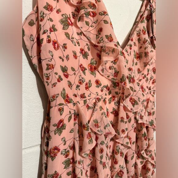 Nasty Gal NWT Grow The Distance Pink Floral Ruffle Maxi Dress Women’s Size 2 - Picture 3 of 10